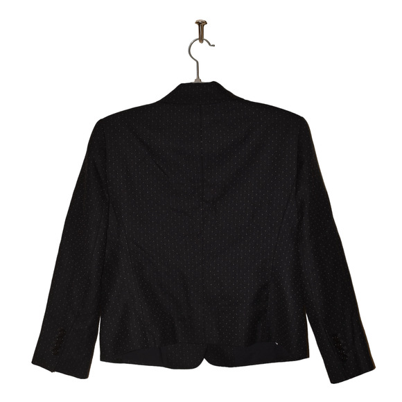 ANN TAYLOR $158 Black Dot Wool‎ Blend Two-Button Blazer Size 8 - Picture 2 of 3